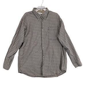 Columbia Men's XXL Brown Black Plaid Flannel Button Down Long Sleeve Shirt Chore